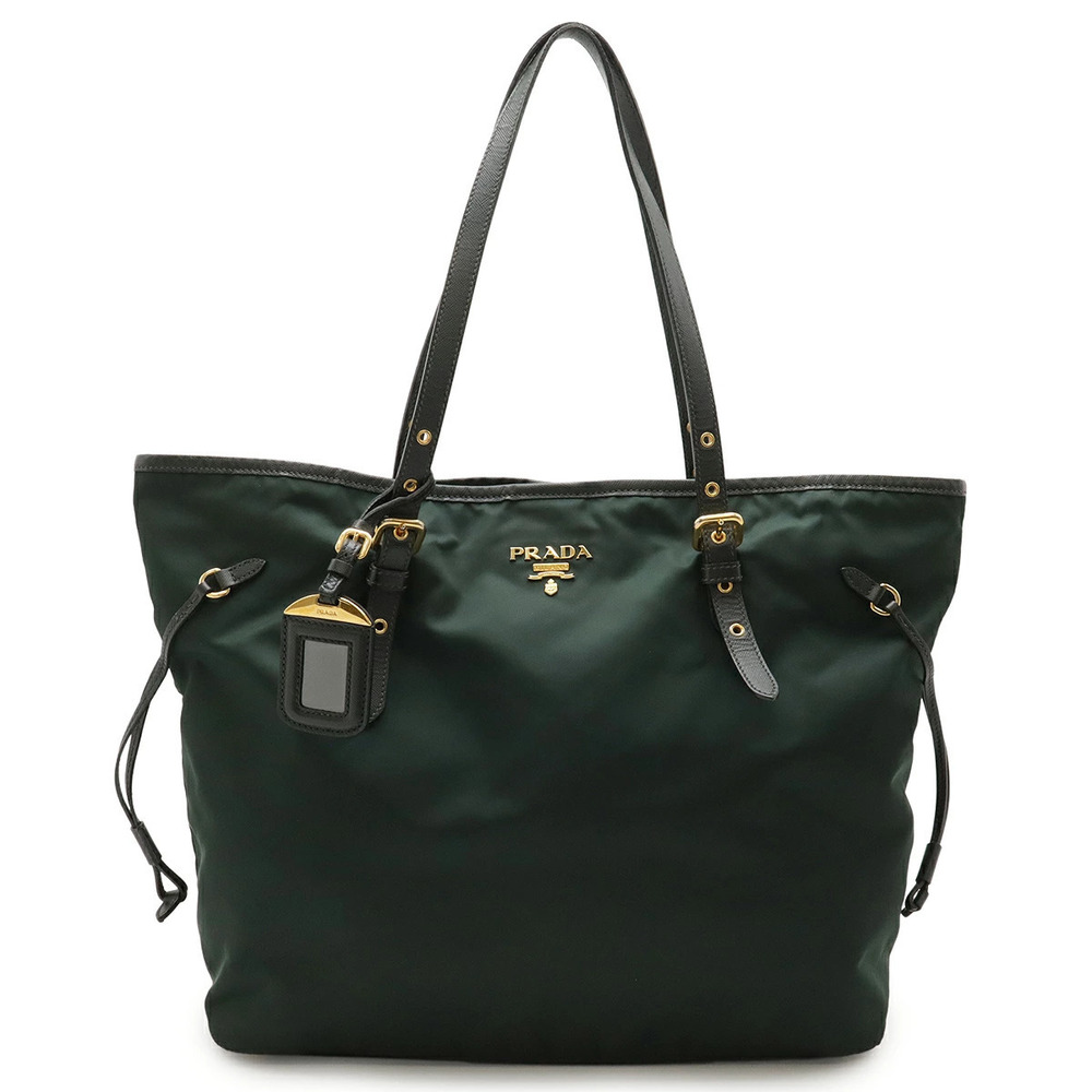 Prada Tote Tessuto Saffiano Bag Shoulder Hobo Leather BOSCO Moss Green